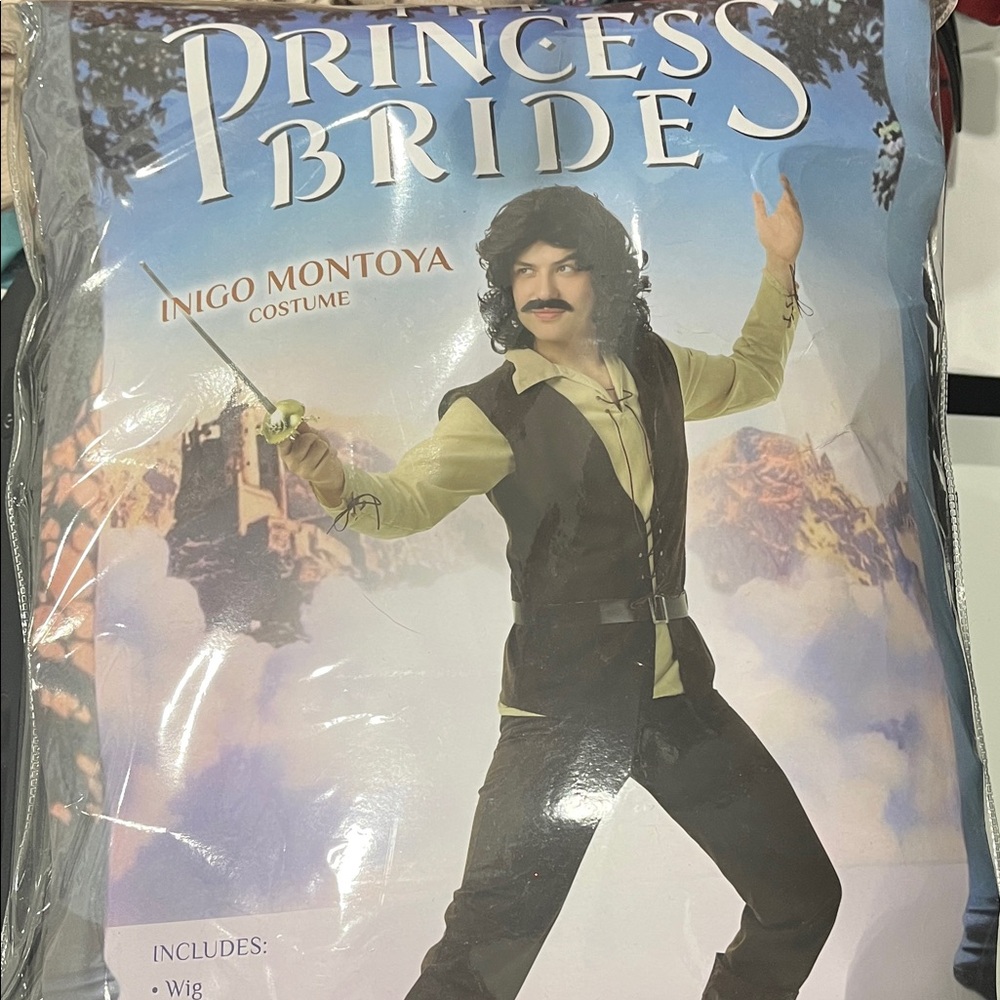 Inigo Montoya Men’s XL Costume - Brown and Cream with plastic sword with sheath